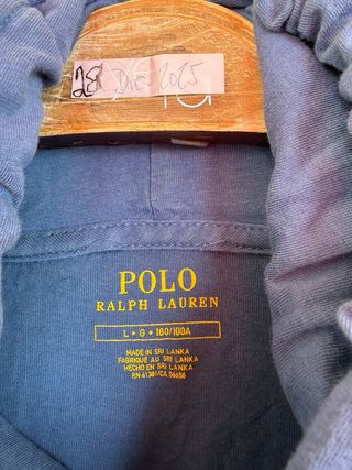 Sudadera fina azul capucha RALPH LAUREN talla L
