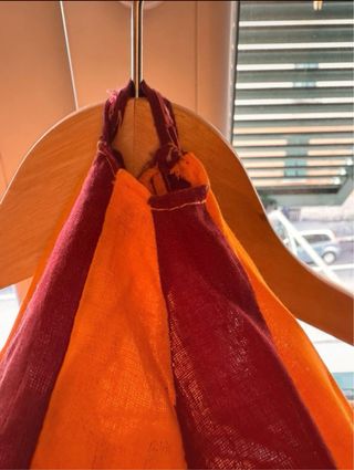 Paralume etnico tessuto arancione e rosso