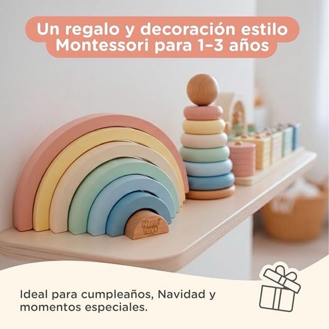 Nene Toys Montessori 3en1 Madera Pastel Bebé