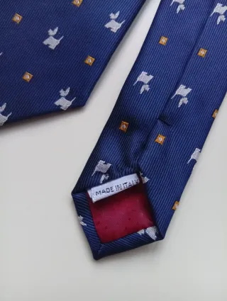 Corbata Vintage Seda italiana - Perros Scottie
