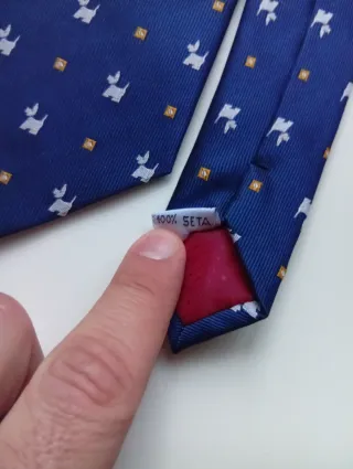 Corbata Vintage Seda italiana - Perros Scottie
