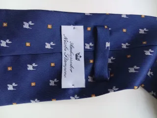 Corbata Vintage Seda italiana - Perros Scottie