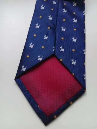 Corbata Vintage Seda italiana - Perros Scottie