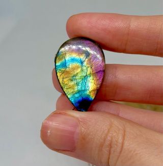 Colgante Labradorita morada Multicolor plata 925