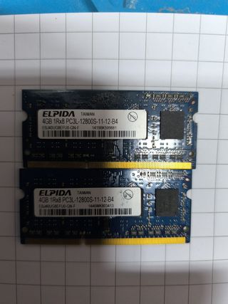 2x Elpida 4GB DDR3 SODIMM PC3L-12800S 1600MHz