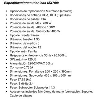 Altavoces Max 170.101 Mx700