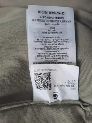 Chaqueta bomber universitaria G Star RAW Talla L