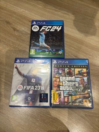 Juegos PS4: FC 24, FIFA 23 y GTA V 12€ cada uno