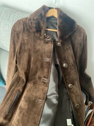 Abrigo Piel Pecari Mujer Marrón