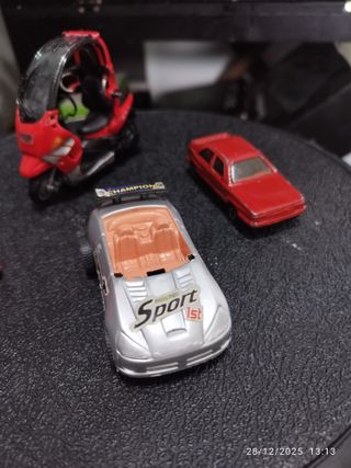 Lote 3 coches y moto 3 ruedas