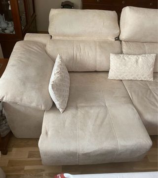 Sofá 3 plazas beige tela lavable