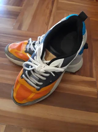 Zapatillas Zara Talla 42 Gris Naranja