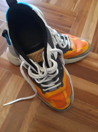 Zapatillas Zara Talla 42 Gris Naranja