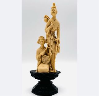 Coppia sculture A.Santini geishe musiciste