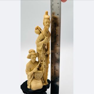 Coppia sculture A.Santini geishe musiciste