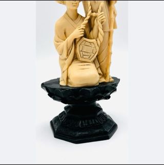 Coppia sculture A.Santini geishe musiciste