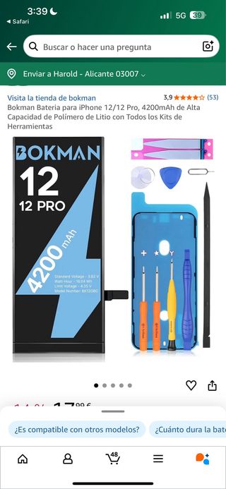 Batería Sellada iPhone 12/12 Pro