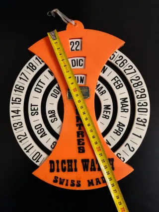 Calendario Perpetuo da Parete Pubblicitario Anni70