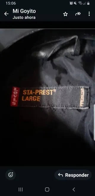 Cazadora cuero Levi's negra hombre l