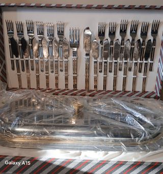 Servizio Posate Pesce Argento e Oro