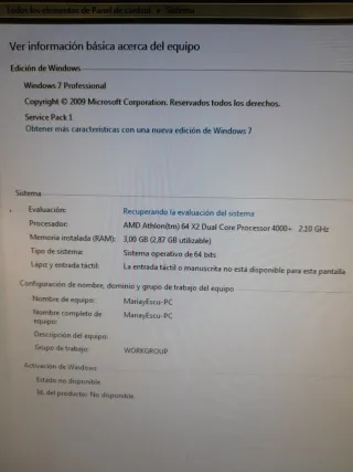 Ordenador HP con Pantalla, Teclado y Ratón