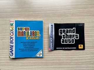 2 Manuales Game Boy: Super Mario & GTA