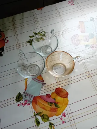 Lote 3 tazas de cristal