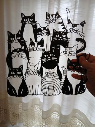 Arte Murale Gatti Metallo Nero