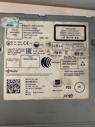 Pantalla 8”,  Mib2 Seat Leon MK3