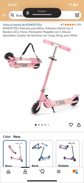 Patinete rosa nuevo