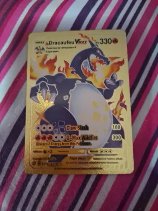 Carta Pokémon Dracaufeu VMAX Dorada