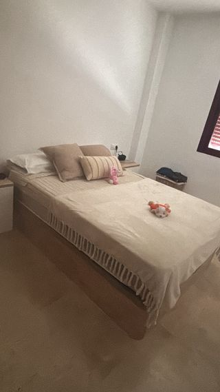 Canapé abatible madera y tela con colchon