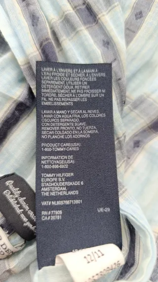 Bufanda Tommy Hilfiger cuadros azul y gris