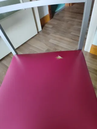 Sillas de cocina metal y tela naranja