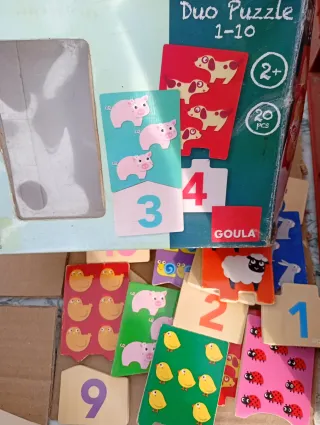 Duo puzzle Goula número 1 a 10 juego para 2 años