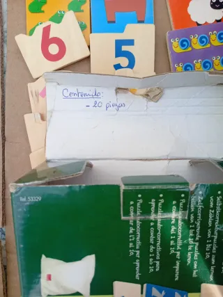 Duo puzzle Goula número 1 a 10 juego para 2 años