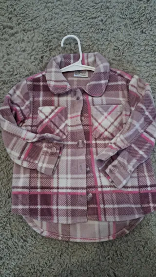 Giacca in pile bambina fantasia scozzese