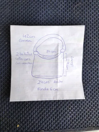 Bolso de piel ante beige y marrón