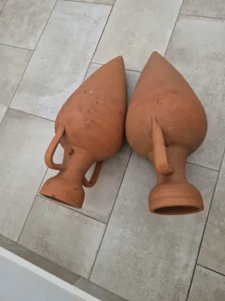 Juego de 2 ánforas de terracota