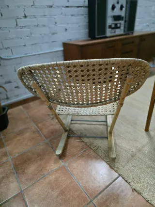 Sillón Mecedora Ratán y Madera