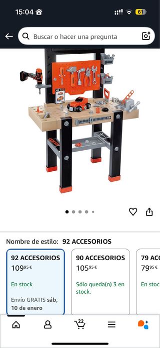 Mesa de herramientas Smoby Black+Decker