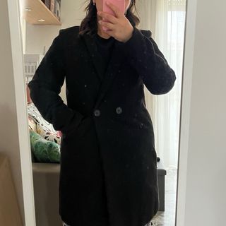 Cappotto nero doppio bottone