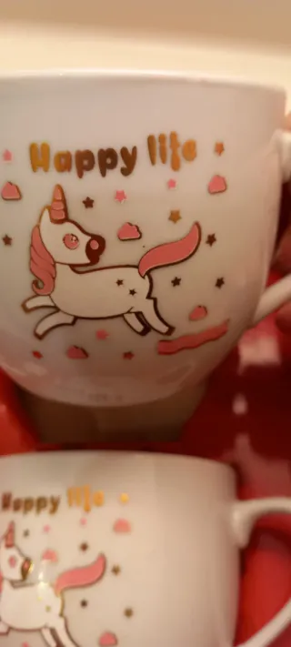 Set 2 Tazze con Cucchiaini Unicorno