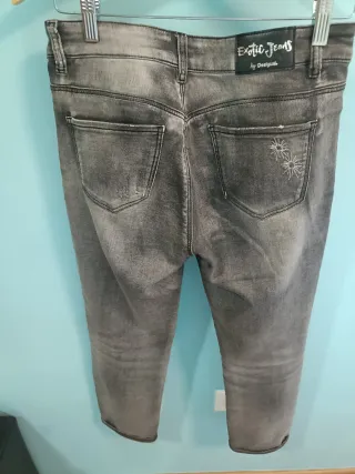 Pantalón Desigual gris con bordados