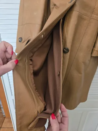 Elegante cappotto lungo in pelle donna