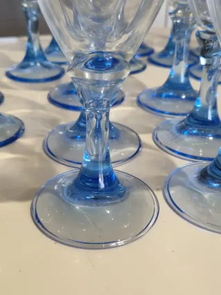 Set 25 Calici Vetro Blu/Trasparente