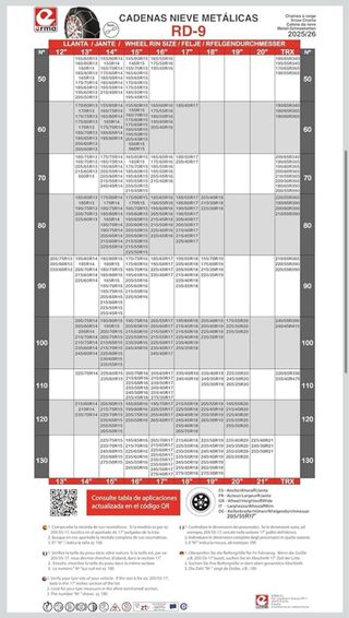 RD9 - Cadenas de nieve metálicas RD9 mm