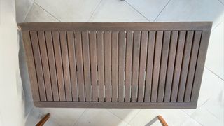 Conjunto 2 sofás y mesa de madera tropical