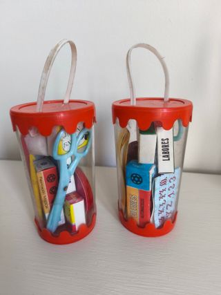 Dos estuches costura juguete niñas retro vintage