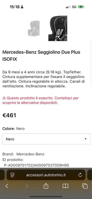 Silla Coche Mercedes Duo Plus Isofix